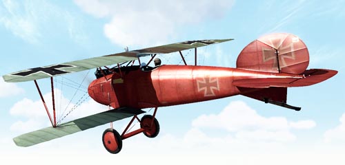 Manfred von Richthofen, teh famous Red Baron, flew a red painted Albatros DIII