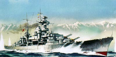 The German Heavy Cruiser Blucher was sunk at Bergen
