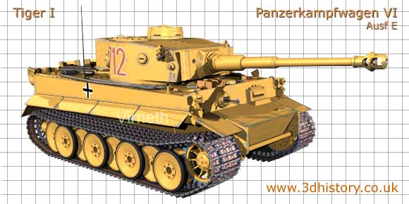 The Panzer VI ausf e, known as the Tiger I, provided heavy support with its 8.8cm main gun and thick armour