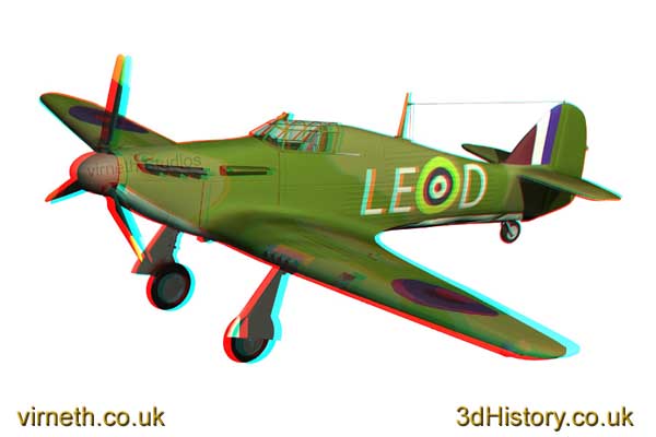 3D Anaglyph - Hawker Hurricane