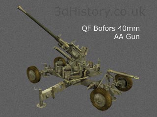 Bofors 40mm Anti Aircraft Gun 1940